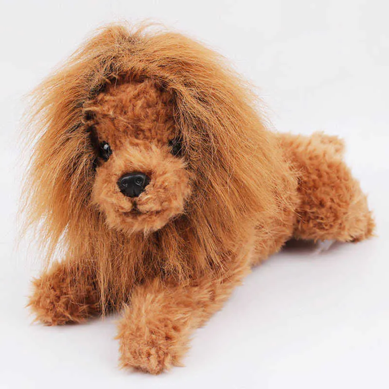 Cute Pet Cosplay Cosplay Odzież Przemienienia Kostium Lion Grzywa Zima Ciepła Peruka Kot Duży Dog Party Dekoracja Z Uchodem Odzież Y0913