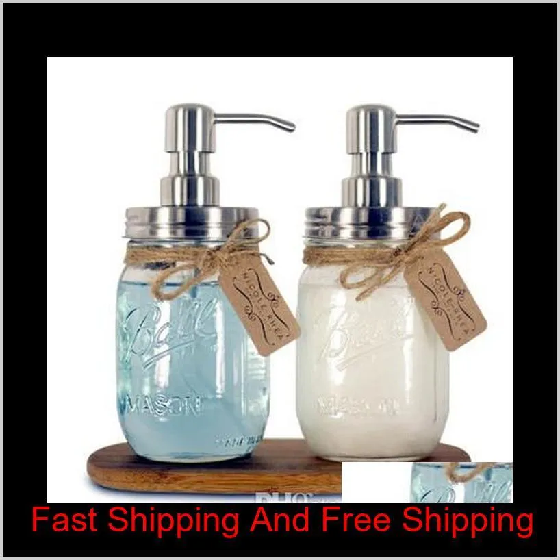 DIY HAND SOAP Dispenser Pump Rostfritt st￥l Mason Jar Countertop Soap/Lotion Dispenser Polish/Chrome/Orb/Golden HY-03 LDM05 UAP0O