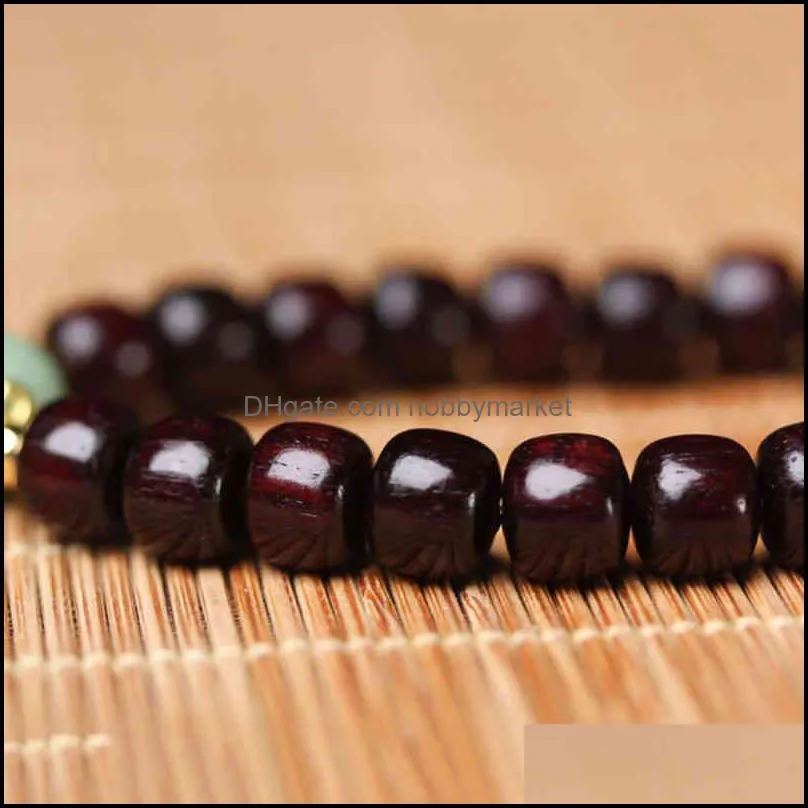 Blood sandalwood Bracelet Zambia blood 7 * 8 old pearl bracelet with moonlight stone women`s simple