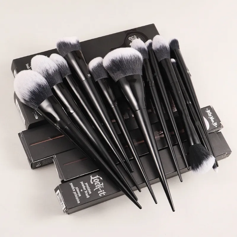 Set De Cepillos De Maquillaje De Belleza KVD Fibra De Lana, Mango