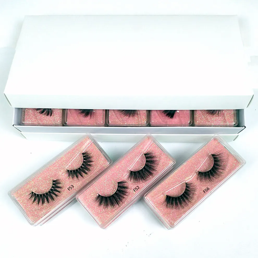 Mink ögonfransar grossist 10 stilar 3d faux mink fransar naturliga tjocka falska ögonfransar pack makeup falska fransar förlängning i bulk