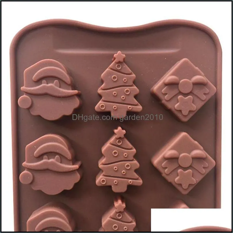 Silicone Baking Mould,Ice Lattice Chocolate Mould 15 Series 3 Sets of Christmas Tree Gift Box Mould Free Shipping