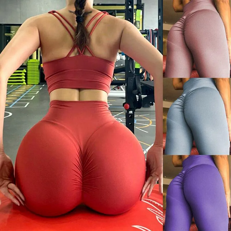 UK Sports Womens High Waist Yoga Pants Scrunch Booty Fitness Workout Gym  Legging