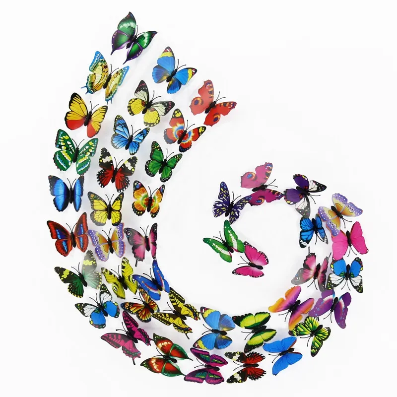 Adesivi Decorazioni Farfalla 3D Set Di Farfalle Stereoscopiche Di Simulazione Da 200 PVC Decorazioni La Casa Creativa Da 6,55 € | DHgate