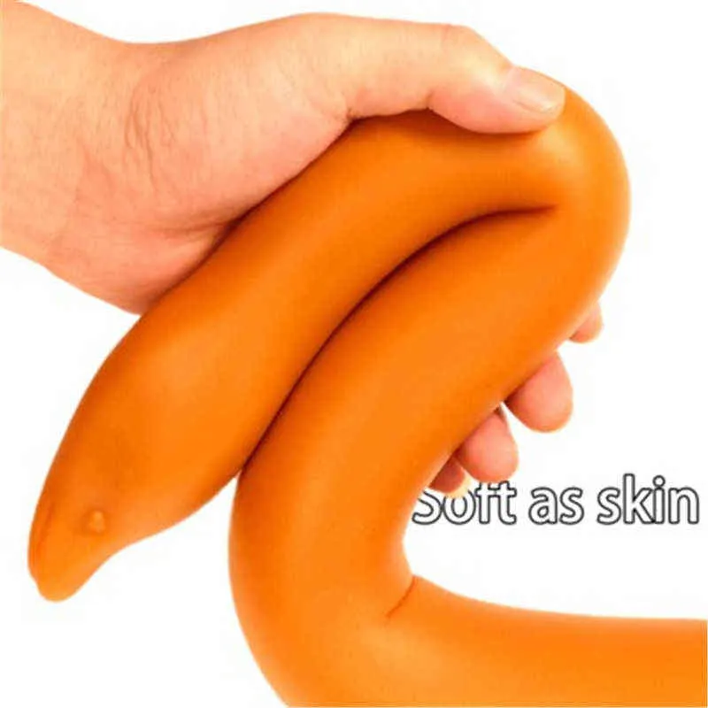 Analspielzeug Neuer großer Butt Plug Sex Super Long Soft Plug Big Butt Prostata-Massagegerät Vaginal Anus Dilatator Erotikspielzeug für Homosexuell 1125