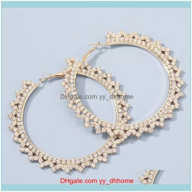 Design Sparkling Rhinestone Big Ear Hoop Women`s Earrings Jewelry Ladies Fashion Accessories & Huggie