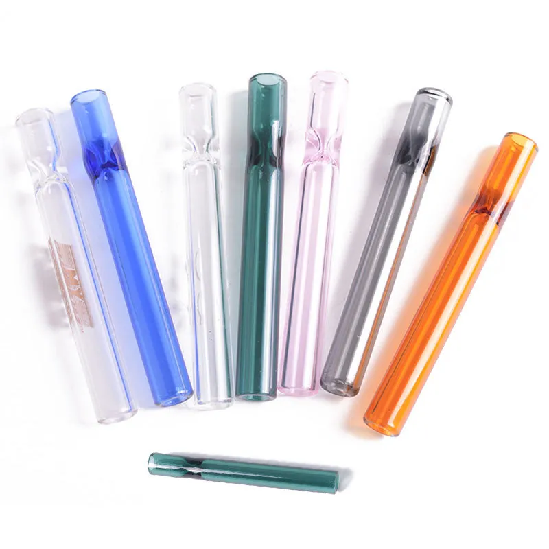 4inch Colroful Thick Pyrex One Hitter Bat Glass Pipes Hookah Holder Steamroller Hand Pipe Filters For Tobacco Dry Herb Oil Burner Dab Rigs