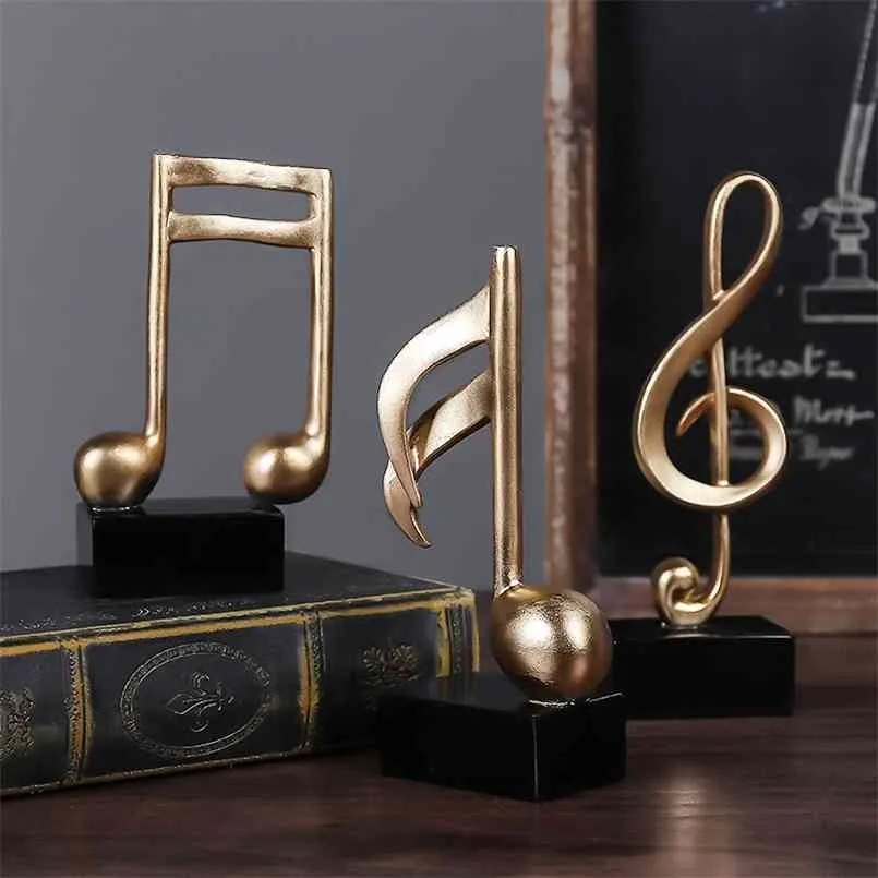 Home Decoration Music Note Crafts Wine Cabinet Art Resin Sculpture 210924