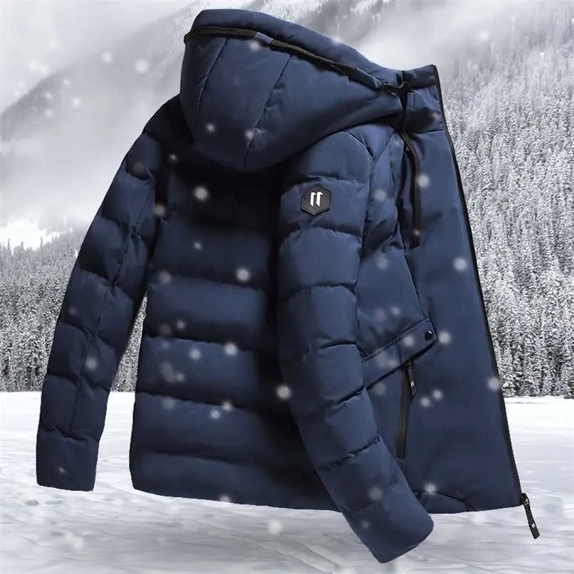 Men's navy parka with fur hood top