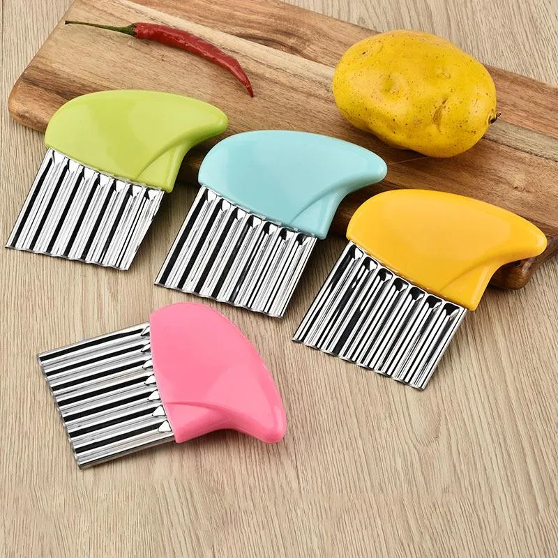 Multifunction Potato Cutter Chips Kitchen Accessories Tool French Fry Maker Peeler Cut Dough Fruit Vegetable Potato Chopper Knife Crinkle Wavy Slicer HY0303