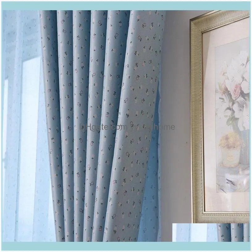 Rideaux déco El fournitures maison jardin coréen japonais coton rideaux tissu usine directe en gros imprimé lin chambre rideau Floral De