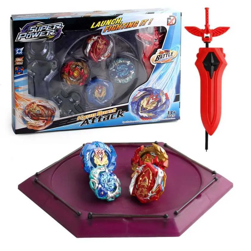 Bayblade Battle Tops Kids Combat Spinning Toys XD168-19 Gyro Leksaker Med Launcher Stater Arena Set YH2035 X0528