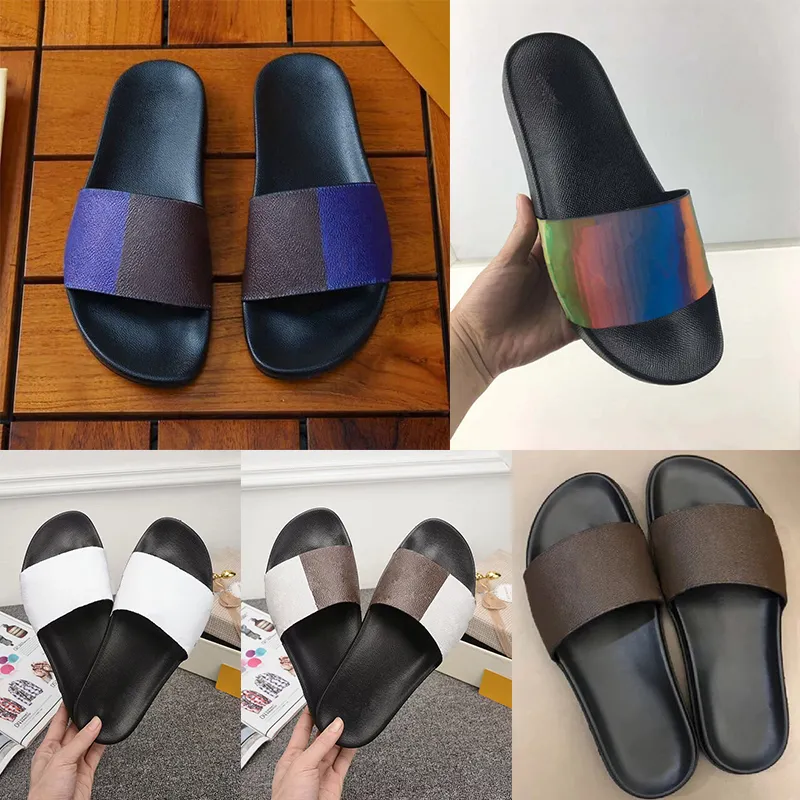 2021SS Waterfront Mule Rubber Sandalen Mannen Vrouwen Flip Flop Slides Zwart Bruin Wit Platte Slippery Slipper Zomer Strandschoenen