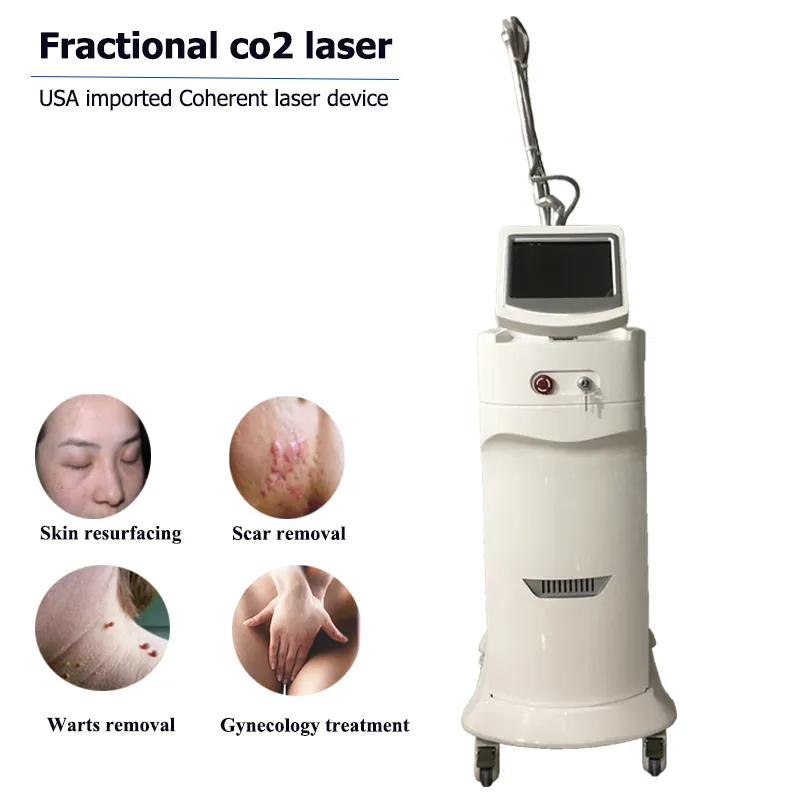 Serrage vaginal machine laser co2 fractionnée traitement des cicatrices dispositif de resurfaçage de la peau USA lasers cohérents tube métallique 3 têtes