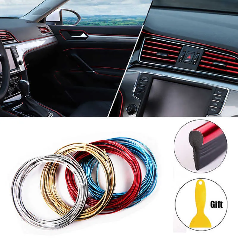 Tiras de molduras interiores de coche, accesorios universales para