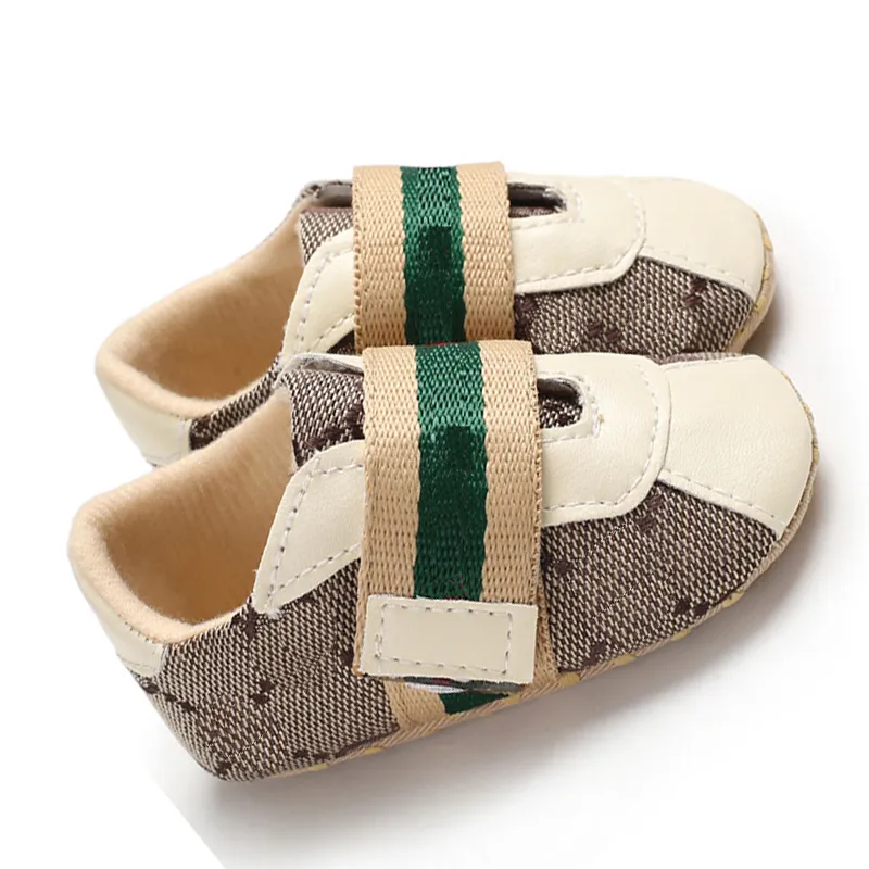 Baby boys tjejer skor första vandrare spädbarn toddler anti-slip sneakers 0-18m mjuka soled nyfödda prewalkers hög kvalitet