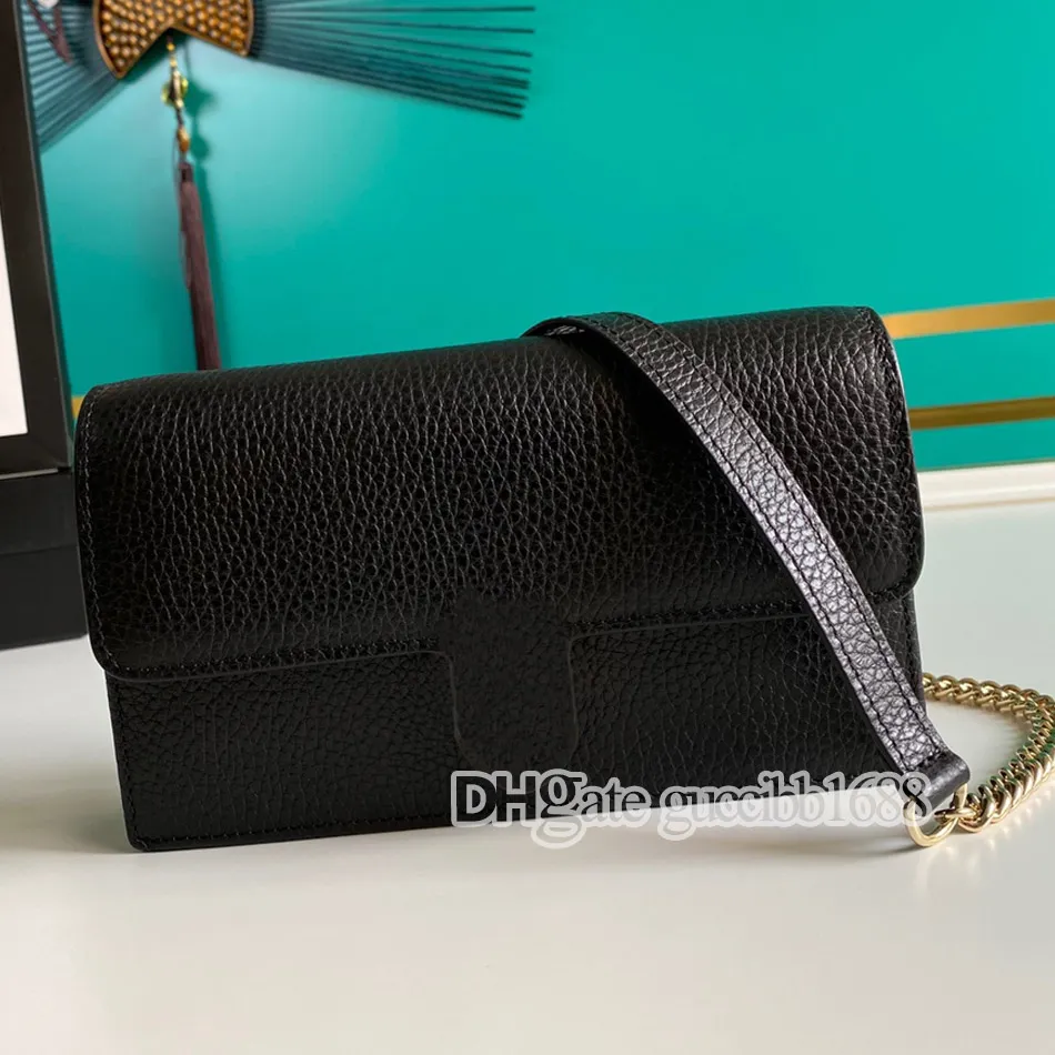 Designer Bags Women Wallet On Chain woc credit card holder coin purse mony clips small black shoulder bag luxury crossbody handbag cluth with date code box