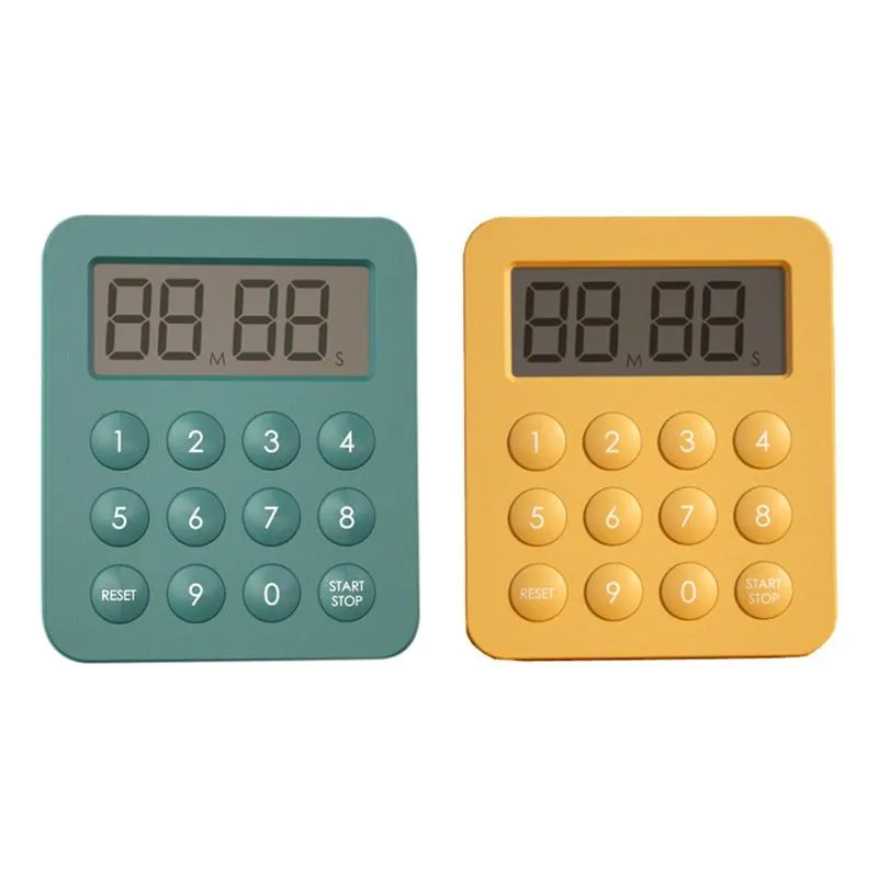 Timers 2x Digital Kitchen Timer Student Reminder Cooking Countdown Multi-Function Time Manager Green & Yellow