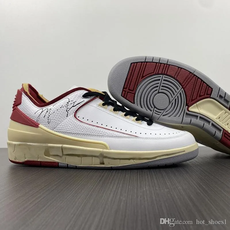 OW X Air 2 Low White Red DJ4375 106 White Off 2s II Women Men