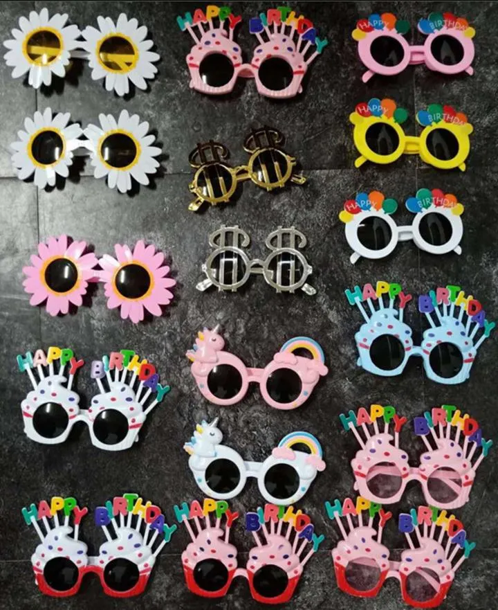 Kids Birthday Party Sunglasses Boys Girls Children's Eyeglasses Decor Horse Balloon Cupcake styles mixed designs