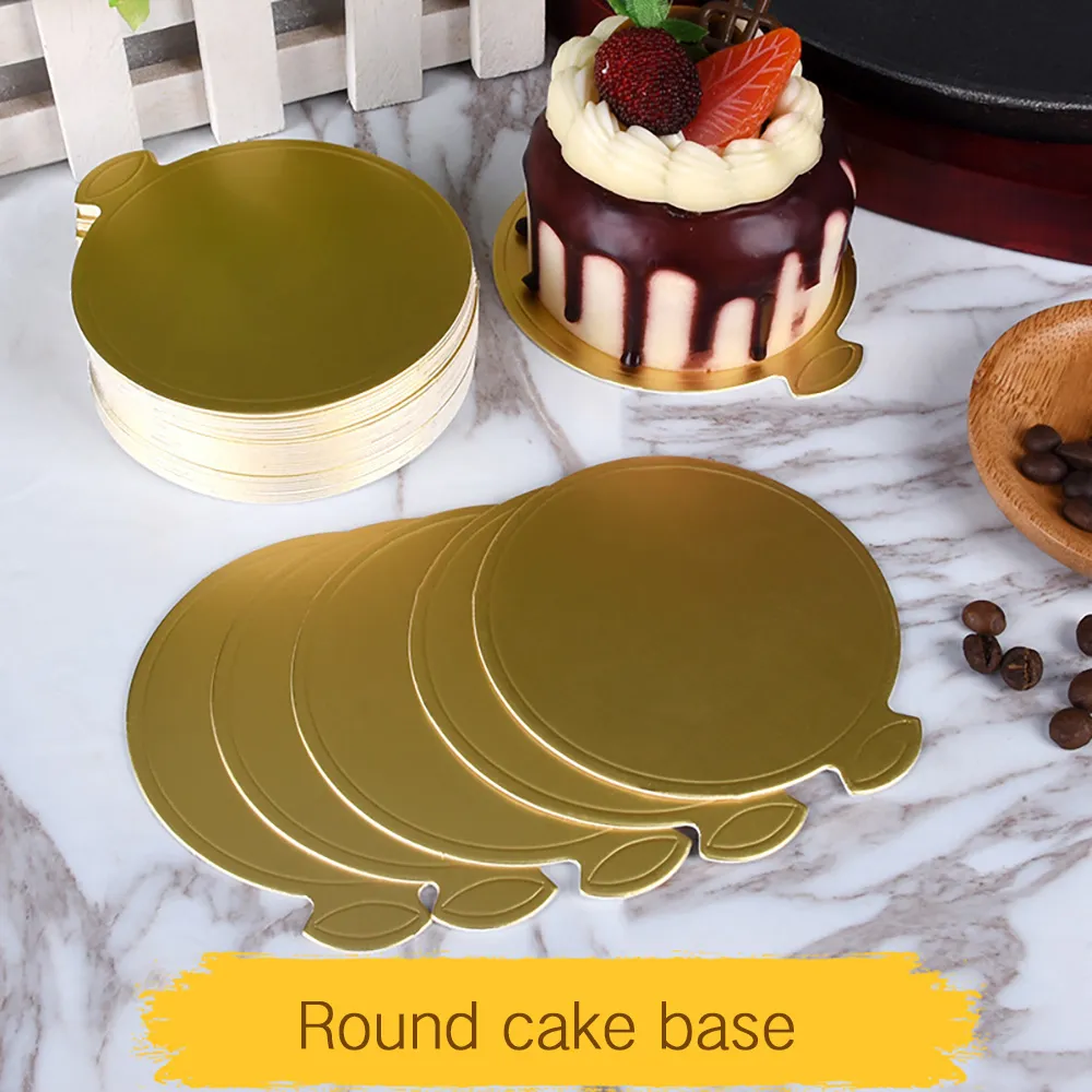 100 pcs 9cm Round Mousse Cake Boards Decorativos Bolo Descartável Pizza Círculo De Círculo Bolos Base Pastelaria Ferramenta