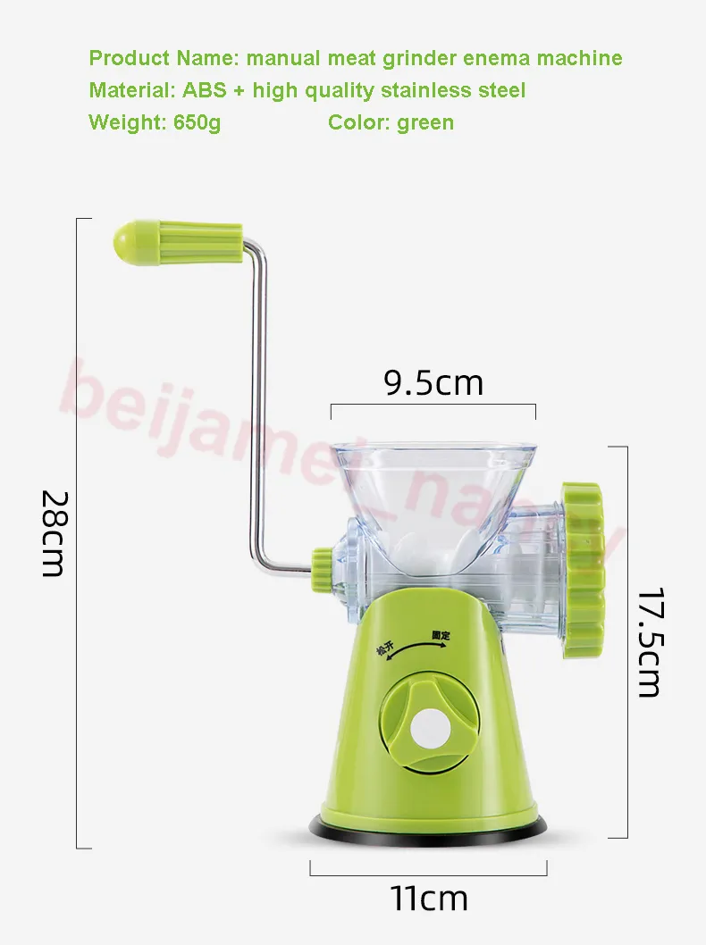 Manual Meat Grinder Multipurpose Aluminum Alloy Mincer Removable Hand Crank  Tool Enema machine For Home Kitchen Accessories