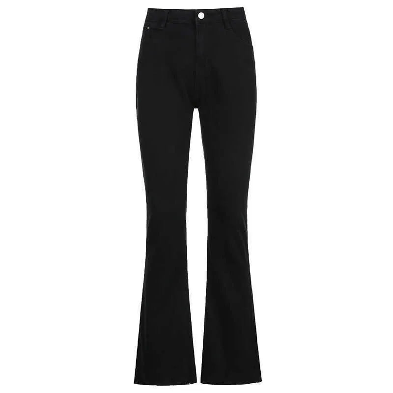 Brown Jeans Woman High Waist Pants Flared Womens Jean Vintage