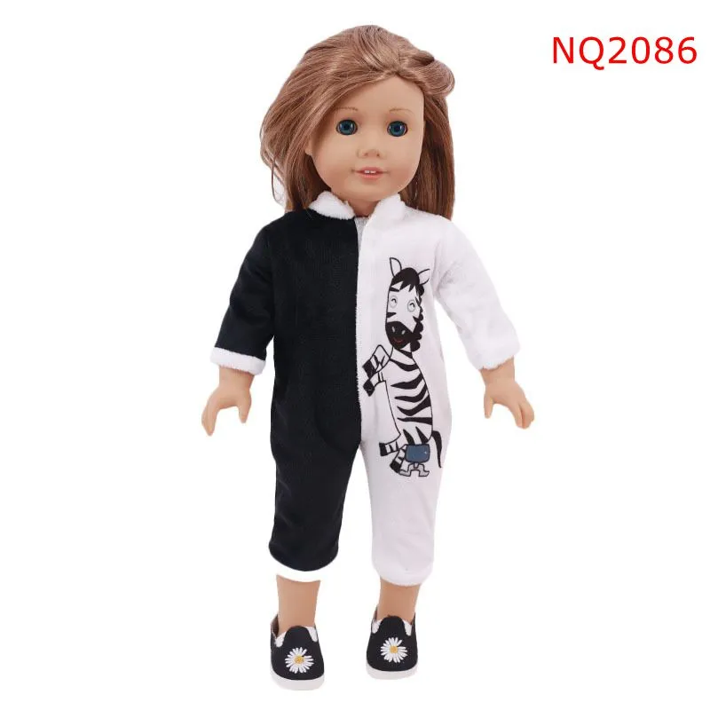 18 Inch Doll Hooded Onesie Pajamas Apparel Cloth Suit For American