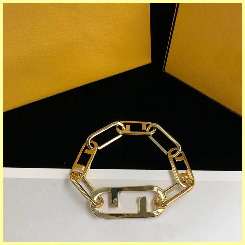 Mens Luxury Designer Halsband Armband Fashion Farandole Letter Gold Chain Link Pendent F Armband Hårstol För Kvinnor Smycken Hip Pop Bra 21092402r