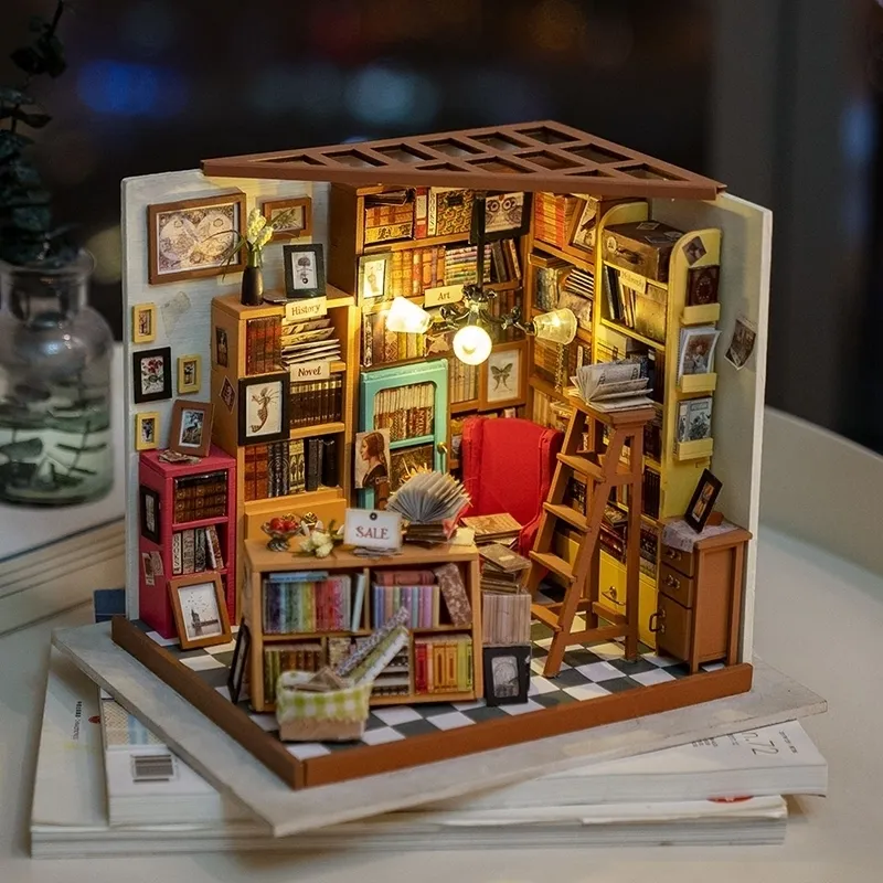 Robotime Rolife Diy Book Nook Maison de poupée miniature en bois