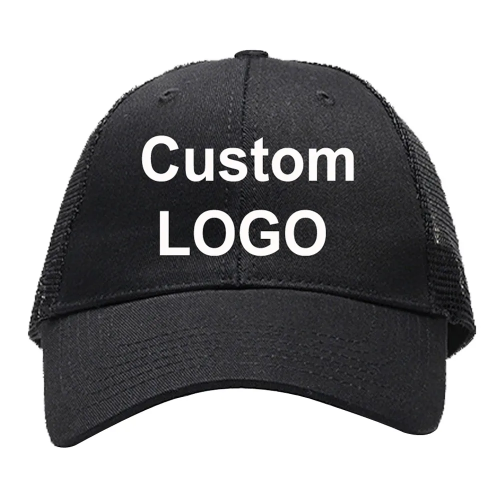 Chap￩u de caminhoneiro personalizado Personalizar logotipo Tamanho ajust￡vel Snapback Cap Golf Golf Tennis Sun Visor Fashion Head Use Baseball com Material de Malha