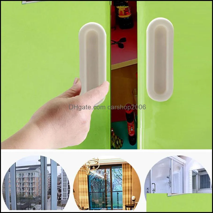 4pcs Set Plastic Durable Sliding Door Glass Window Handle Sliding Door Window Handle Imported Paste Type Wardrobe Door Handle DH0654