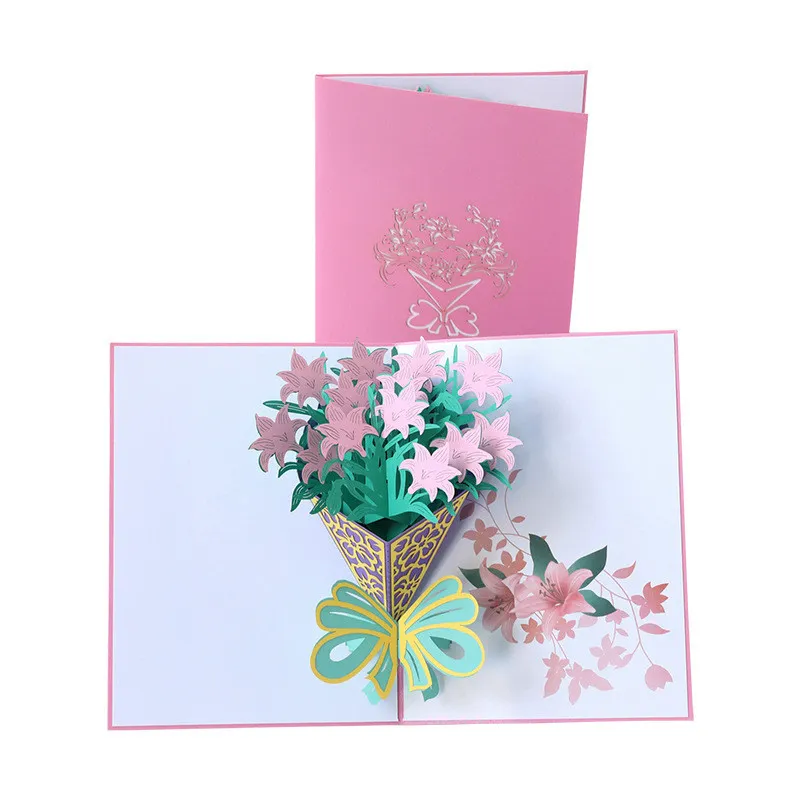 Pop Up Cards, 3D Paper Flower Bouquet Card Birthday Card Gift Greeting Cards With Note Card And Envelope For Valentines Anniversary Birthday Mother~p105200880