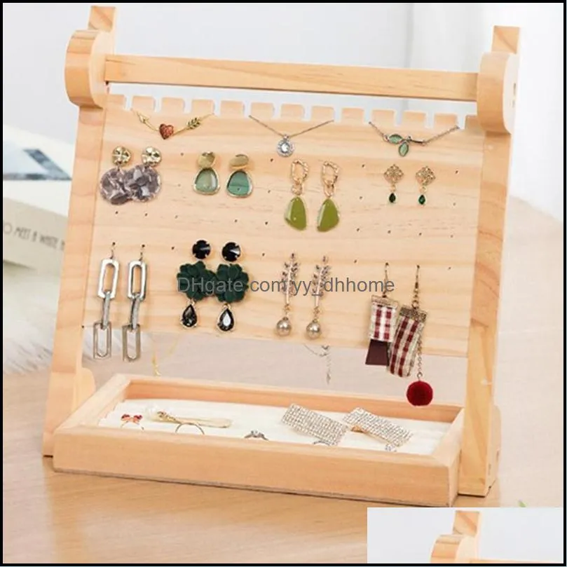 Jewelry Pouches, Bags 2 Pcs Multifunction Ring Display Tray Jewellery Storage Holder Organiser Showcase Rack Plate Box