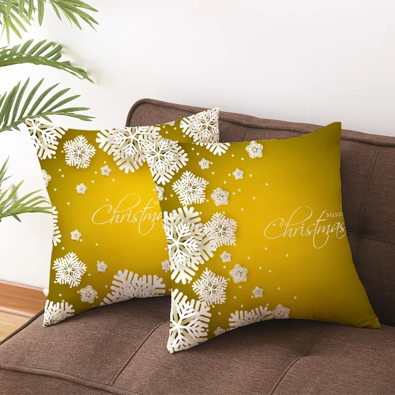 45 * 45 cm Złoto Christmas Pillow Case Xmas Drzewo Łoś Kreskówka Talii Poduszka Pokrywa Samochodowa Sofa Poszewka Dekoracje Domowe Dostawy BH5220 Wly