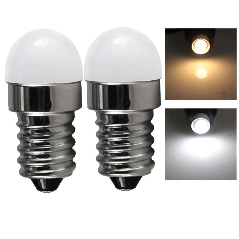 10 pezzi Mini E14 lampadina a led Ac Dc 12v 24v 60v 1.5W piccolo guscio di latte pendente frigorifero luce 12 24 60 volt lampada a candela faretto D2.0