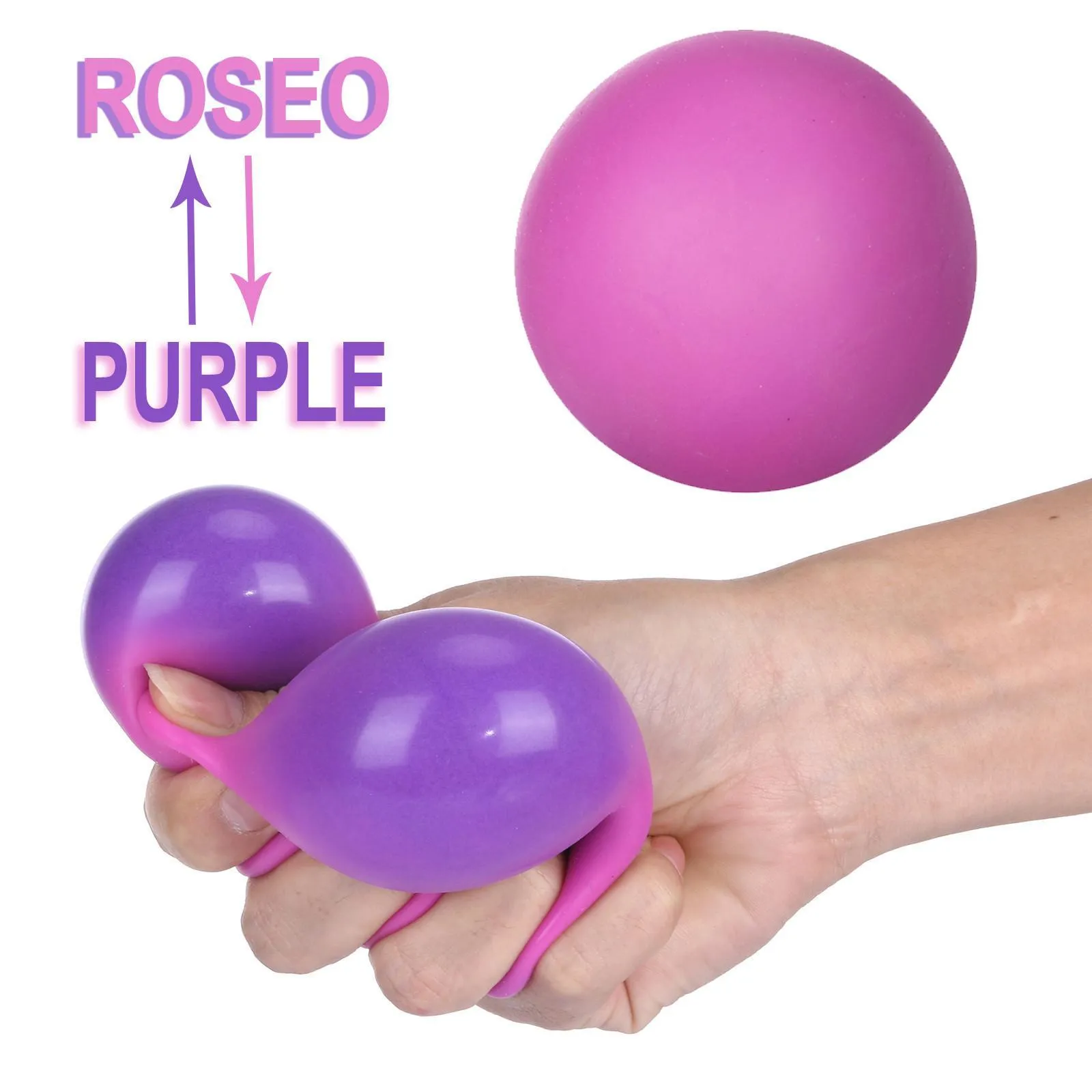 Decompression Vent Ball Color-changing Balls finger toy TPR Soft Rubber Squeeze Color changing Rebound Flour Kneading Toys