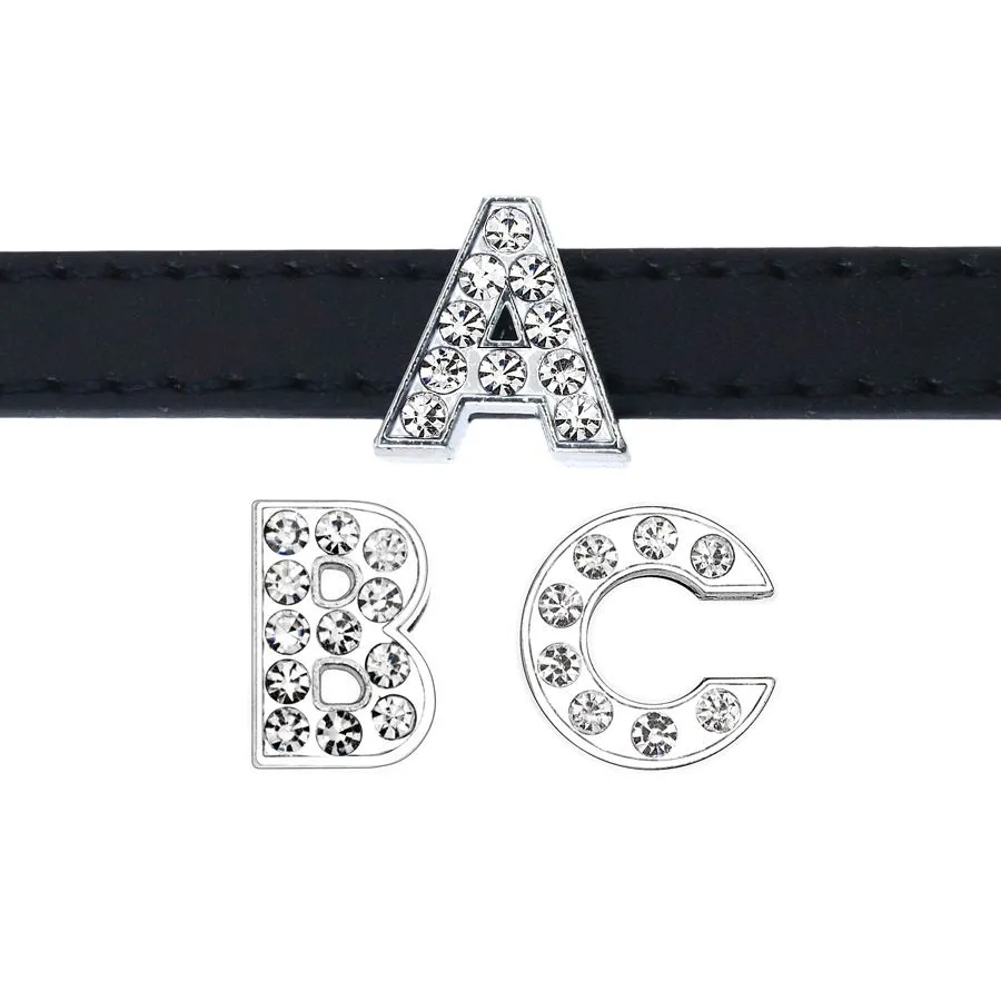 Dog Supplies Gold sliver Rhinestone 8 MM A-Z Letters for Cat Collar Pet Products DIY Accessory