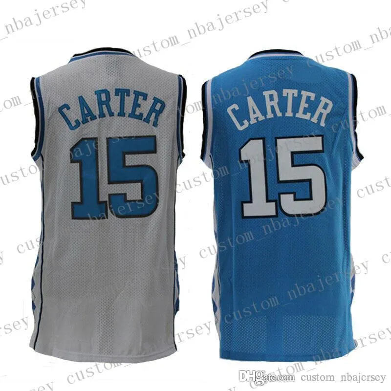 Vince Carter # 15 Maillots de basket-ball de Caroline du Nord L'OVNI Taille S-XXL Livraison gratuite