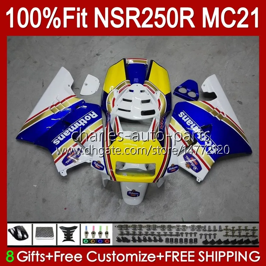 Inyección OEM para HONDA NSR250 NSR 250 R NSR250R azul amarillo 1990 1991 1992 1993 103HC.60 MC21 NSR 250R PGM3 NSR250RR 90 91 92 93 Carenados