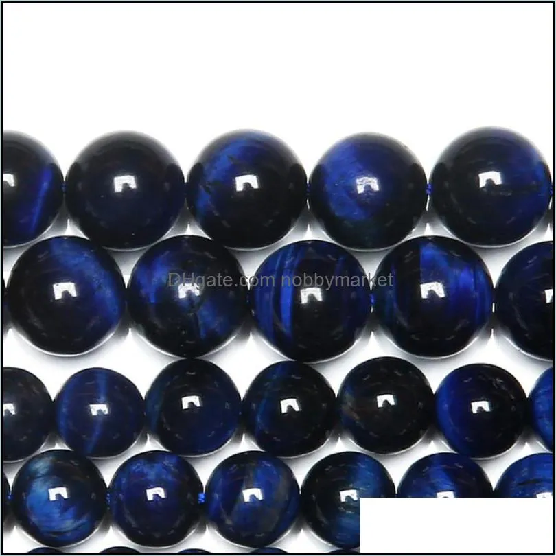 Pierre Perles En Vrac Bijoux 8Mm Naturel Bleu Lapis Lazi Agates Oeil De Tigre Rond 15 "Brin 4 6 8 10 Mm Choisissez La Taille Drop Delivery 2021 Zupo4