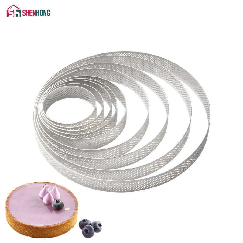 Tartlet Shenhong Formy Francuski Deser Muchse Piece Owoc Pierścień Quiche Cake Mold Lettes Au Citron Tatin Ser 210702