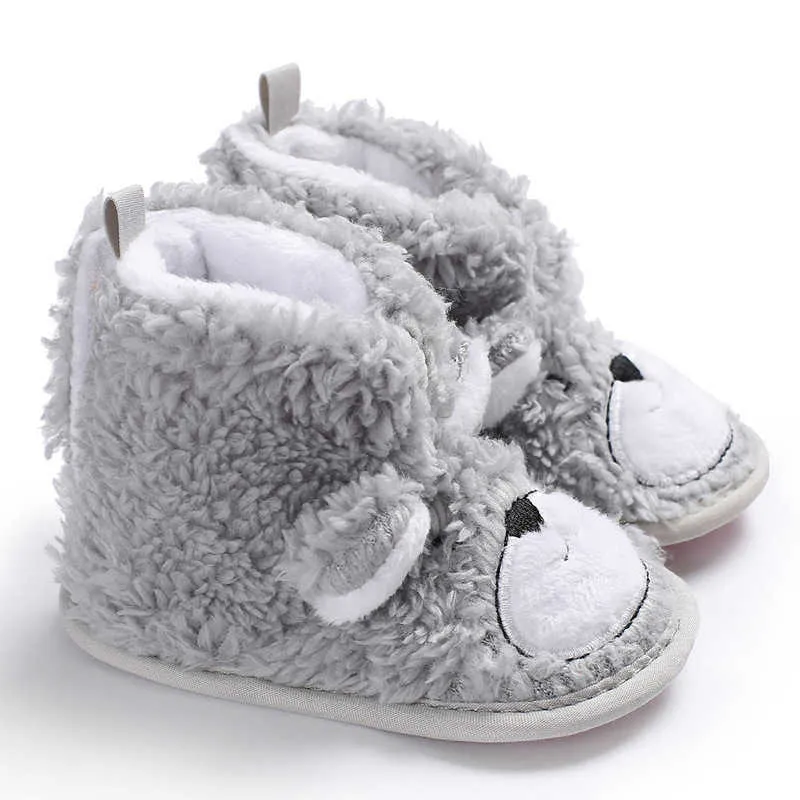 Quente Botas Prewalker Botas Menina Menino Crochet Malha de Fleece Boot Lã De Neve Berço Sapatos de Pele Botinhas de Inverno para Crianças 210713