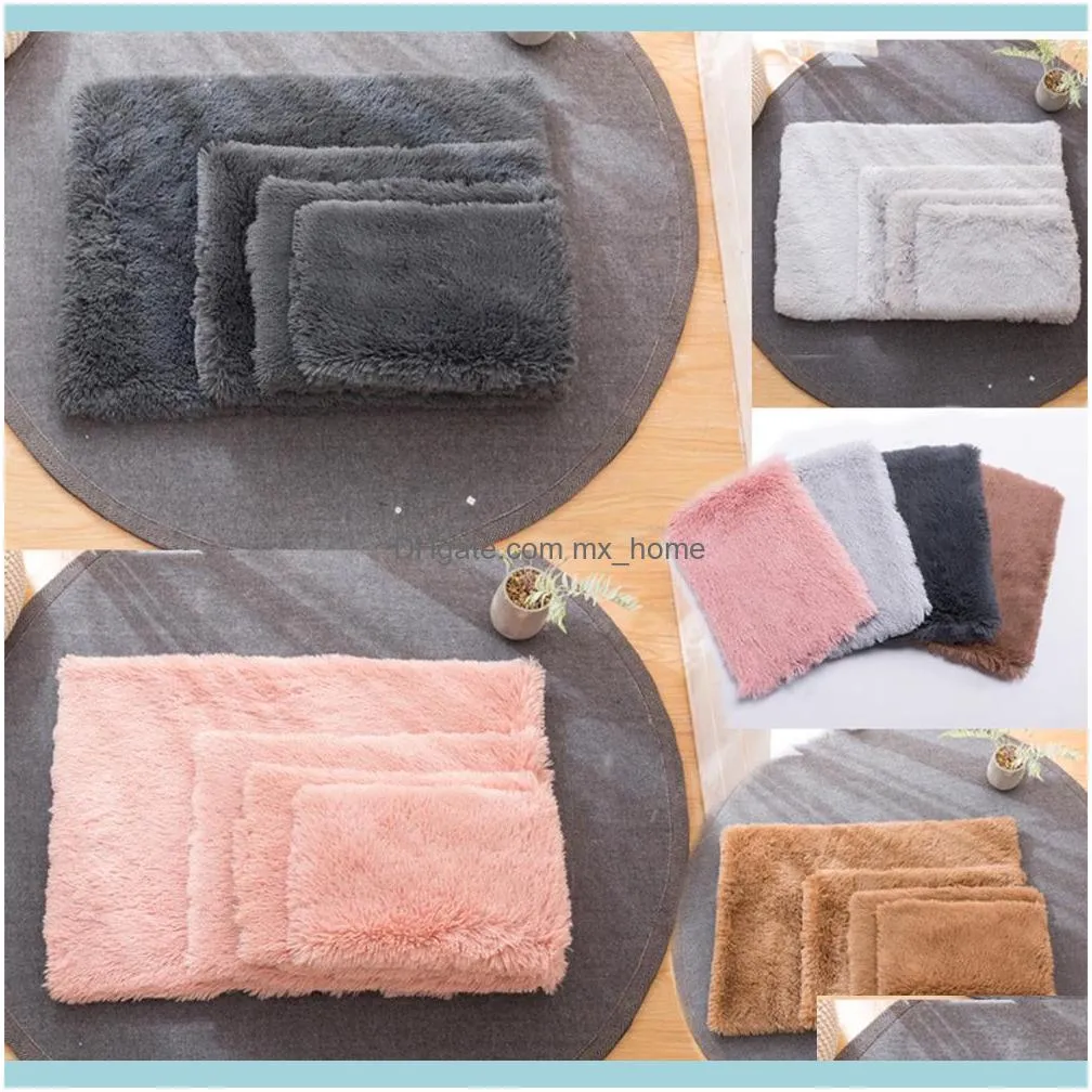 Luxury Long Plush Pet Dog Bed Blankets Cat Sleeping Mats Puppy Winter Warm Thin Beds Cushion Soft Covers for Large Dogs Mattress