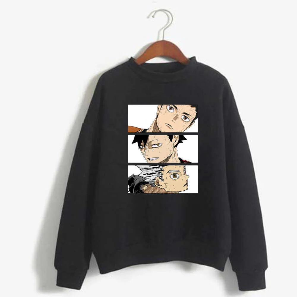 Haikyuu Sweatshirt Sportswear Anime Style Unisex Sweatshirt Autumn Clothes Sweatshirt Y0803