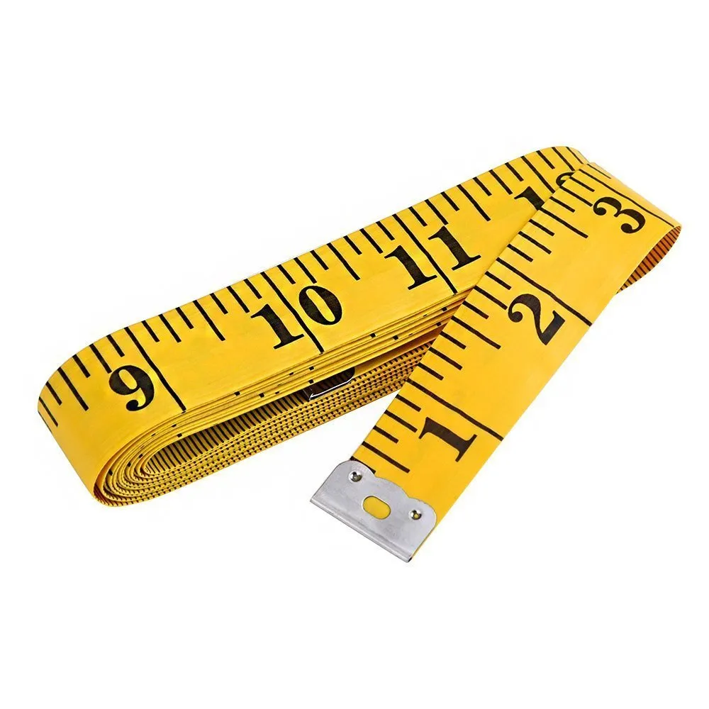 120-Inch  Soft Tape Measures for Sewing Tailor Cloth Ruler Sewing Tailor Soft Flat Fabric Measuring Tapes Yellow