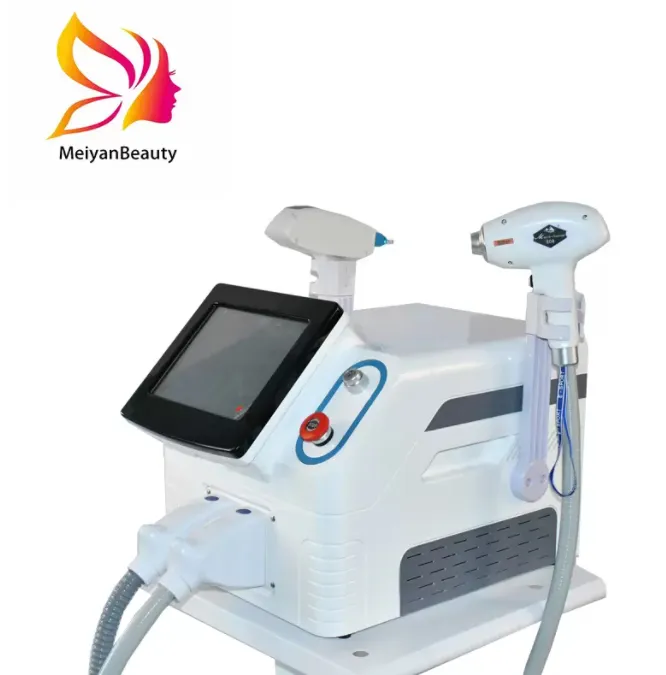 2 em 1 máquina de remoção de cabelo / 808nm diodo laser 1064nm 532nm 1320nm nd yag laser tatoo remoção / diodo laser depilação