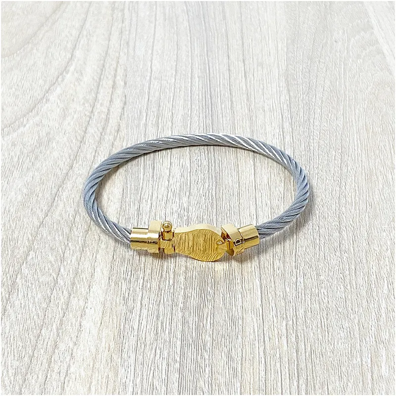 Moda pulseira de aço inoxidável corda fivela magnética ferradura ferradura em forma de U-em forma de U-em forma de micro braceletes acessórios com malotes de jóias por atacado