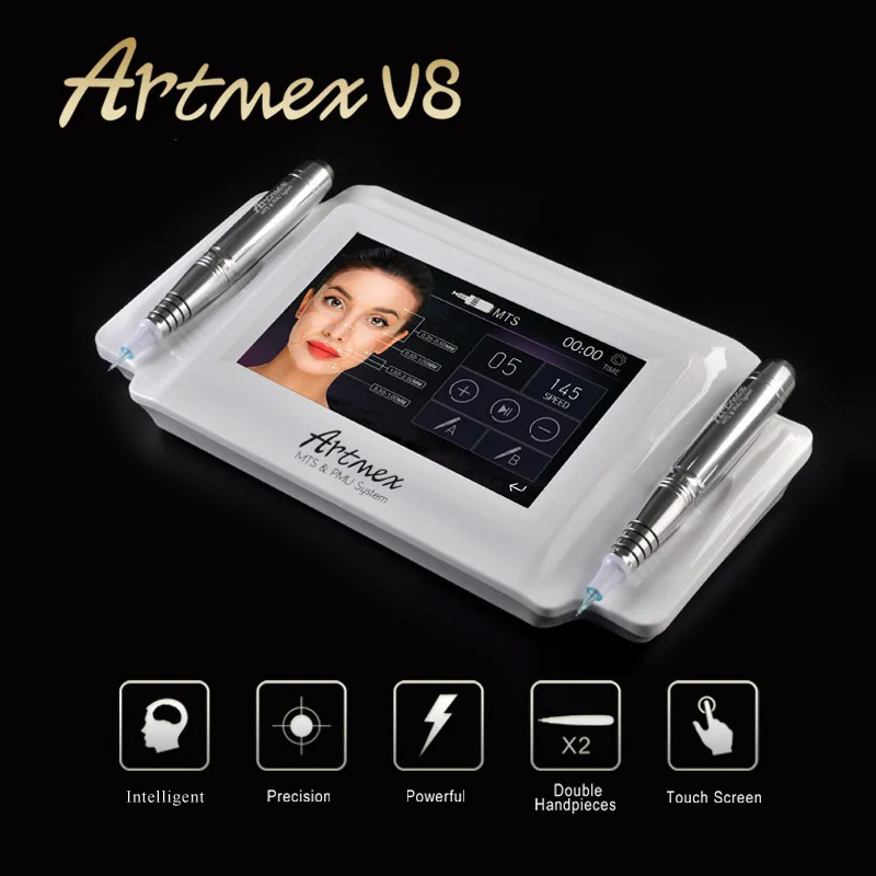 Professionele ArtMex V8 Permanente Make-up Tattoo Machine Digitale Wenkbrauw Lip Eyeline MTS / PMU Rotary Pen Dermapen