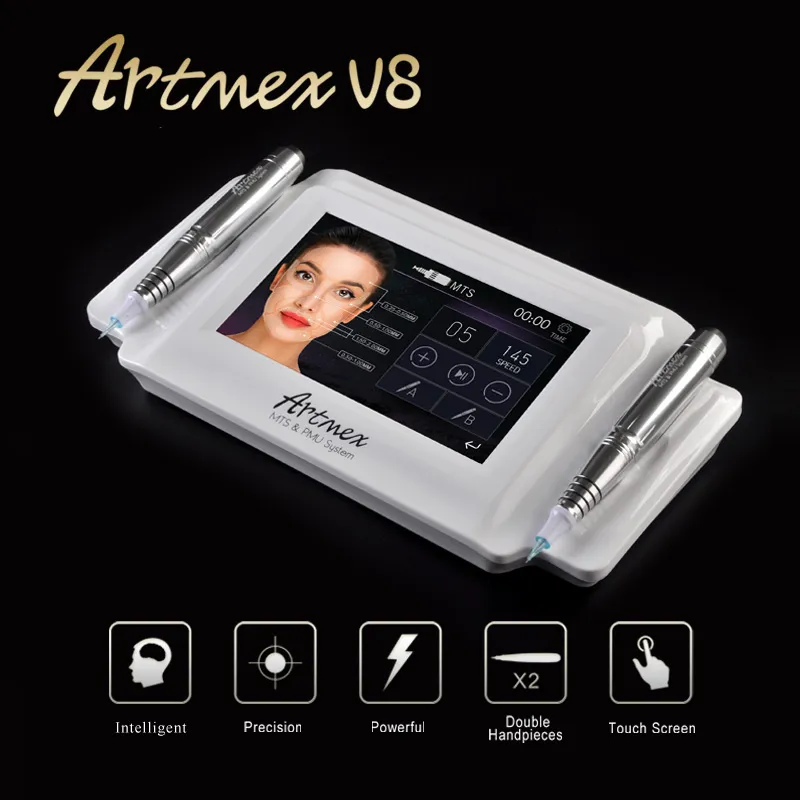 Professionell ArtMex V8 Permanent Makeup Tattoo Machine Digital Eyebrow Lip Eyeline MTS / PMU Rotary Pen Dermapen